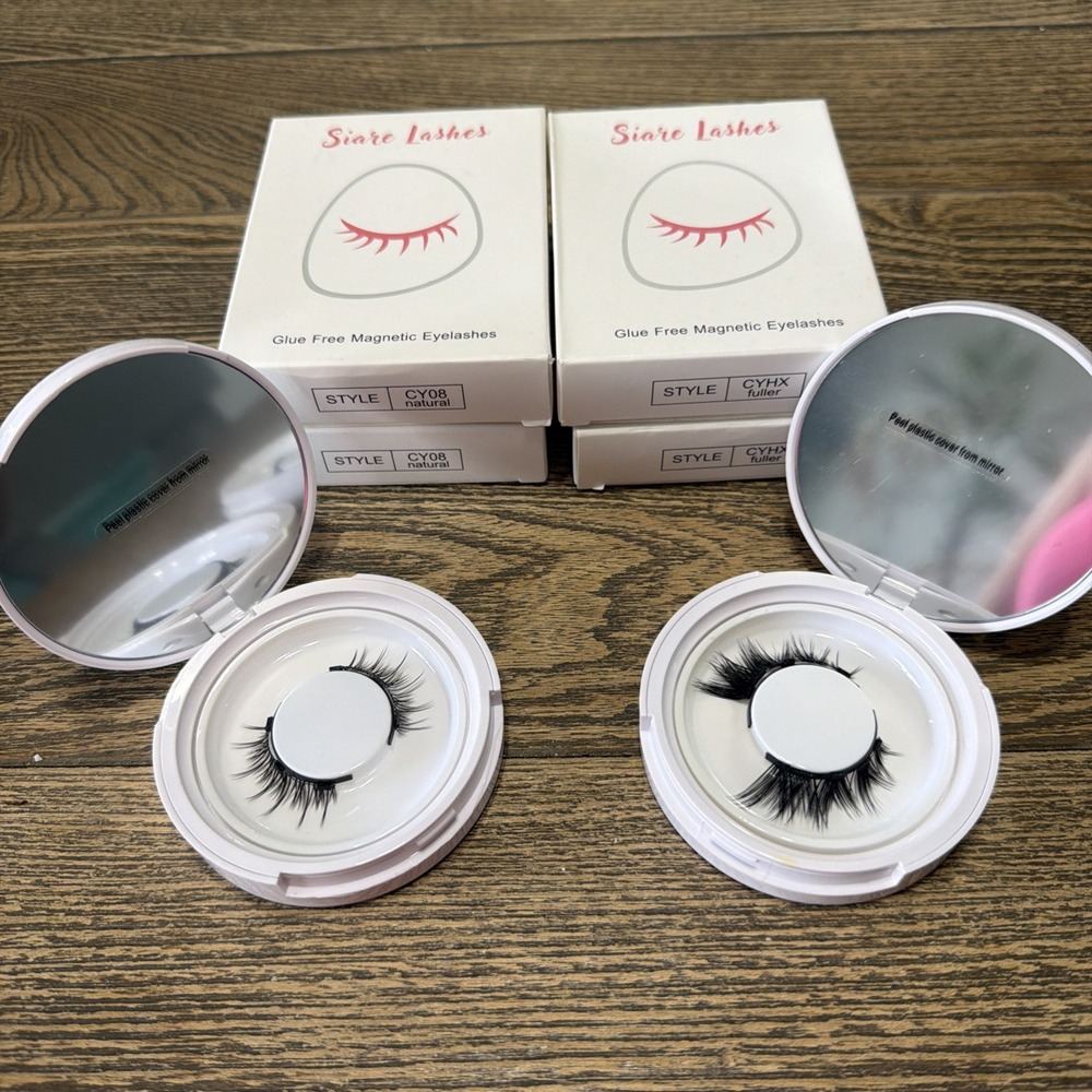 Siare glue free magnetic lashes, black, brand new 4 packs; Fuller and natural